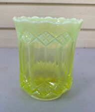 Davidson Primrose Pearline Celery Vase Uranium Glass c1890