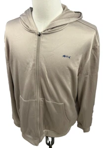 Sudadera con Capucha de Pesca de Rendimiento Cremallera Completa Neutro Beige Cebo Plateado Nueva XL - Imagen 1 de 5