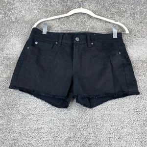 Gap 1969 Summer Cut-Offs Shorts Women's 26/2 Black Low Rise 5-Pocket Frayed Hem - Picture 1 of 10