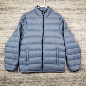 Abercrombie & Fitch Coat Men's Large Puffer Quilted Down Packable Blue - Picture 1 of 9