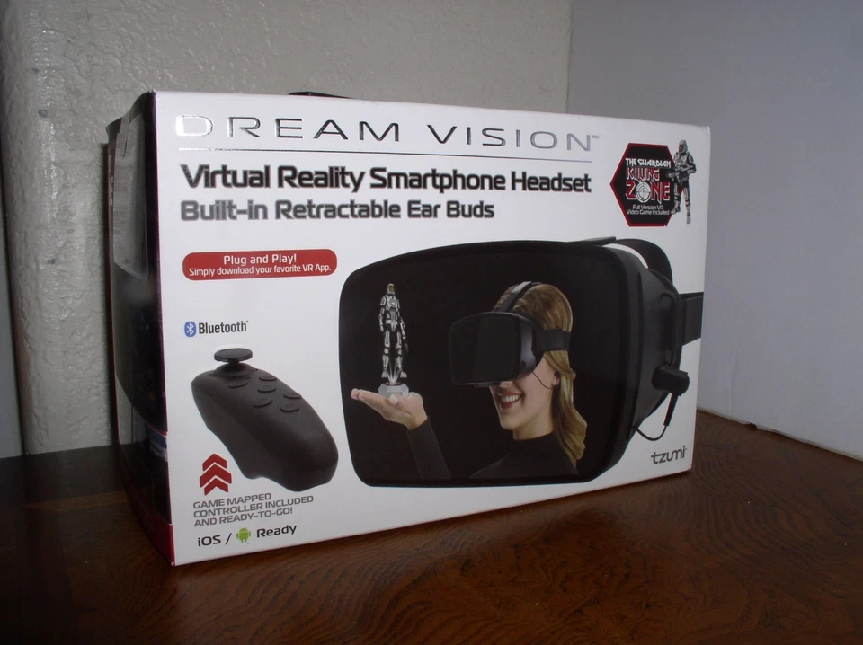 Tzumi Dream Vision Pro Virtual Reality VR Smartphone Headset W/bt Controller M29