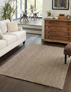 Jute Rug Braided Handmade Carpet Area Jute Rug 100% Natural Decor Modern Living - Picture 1 of 9