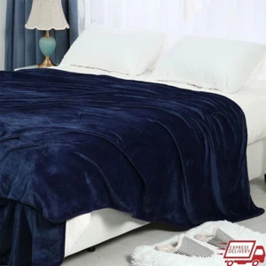 Soft Flannel Fleece Blanket Luxury Lightweight Warm Twin-XL Plush Decor Blue New - Picture 1 of 7