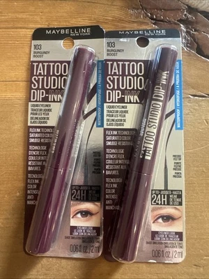 2 Maybelline Tattoo Studio Dip-Ink Liquid Eyeliner  #103 Burgundy Boost - Image 1 of 2