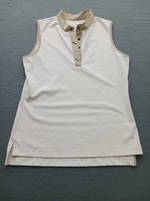 Tail Women Golf Polo Size M White Polyester Stretch Sleeveless Contrast Trim - Image 1 of 4
