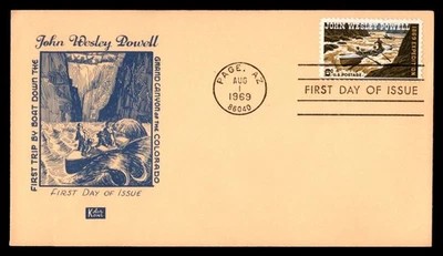 Mayfairstamps US FDC 1969 John Wesley Powell Rapids Painting First Day Cover aau - Image 1 of 2