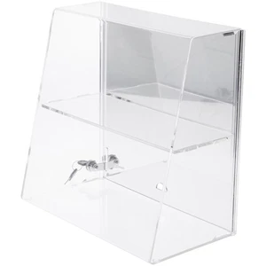 Plymor Acrylic Locking Case, Slant-Front, 1 Shelf, Mirrored 13.75" x 14" x 7.75" - Picture 1 of 1