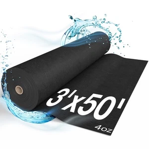 Geotextile Non-Woven 3x50 ft Landscape Fabric 4 oz | Drainage | 530N Tensile ... - Picture 1 of 8
