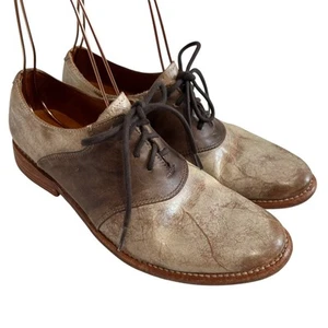 Bed Stu Fury oxfords US womens 9.5 two tone brown distressed leather shoes - Picture 1 of 11
