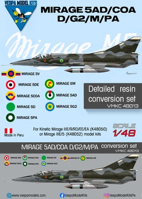 1/48 Mirage 5AD/COA/D/G/M/V & others resin conversion set NEW 2025 - Image 1 of 3