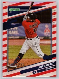 2021 DONRUSS #131 JOSE RAMIREZ RED AND WHITE STRIPES CLEVELAND INDIANS /2021 - Bild 1 von 2