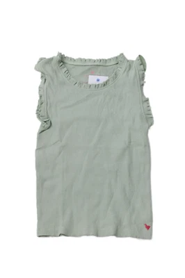 Pink Chicken Girls Cotton Ruffled Sleeveless Tank Top Green Size 12 - Image 1 of 4