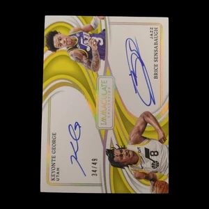2023-24 Panini Immaculate Keyonte George & Brice Sensabaugh Auto /49 Autograph - Picture 1 of 2