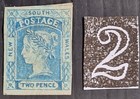 1854 NSW Australia 2d Prussian Blue Imperf Laureate stamp WK 2 Mint Cat £550.00.