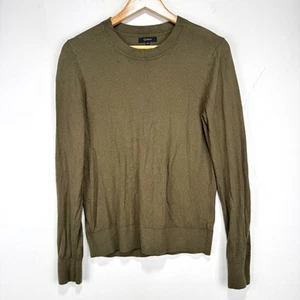 Quince Lightweight Cotton Cashmere Crew Sweater Pullover Men Medium Olive Green - Picture 1 of 7