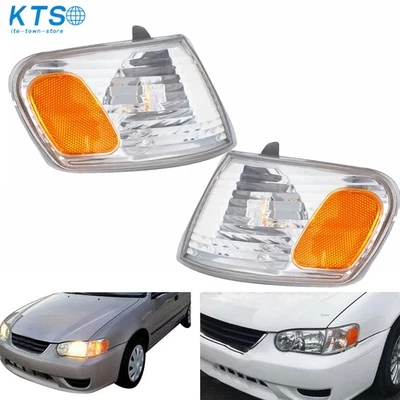 Left Right Side Pair Corner Fit For Toyota Corolla 2001-2002 Turn Signal Lights - Image 1 of 4