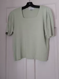 Abito Fienile Verde Lime Maglione Elasticizzato Manica Corta Taglia XL - Foto 1 di 4