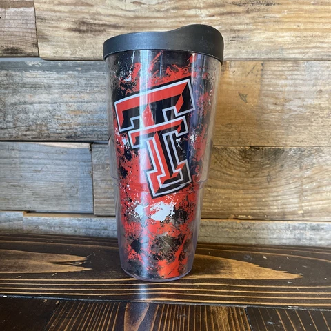 Tervis Texas Tech Red Raiders Tumbler 24oz Cup With Lid Football. Hot&Cold Drink Cover