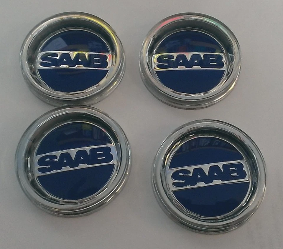 SAAB SONETT 96 99  SOCCER BALL  WHEEL emblem CENTER CAP SET OF 4 NEW - Image 1 of 2