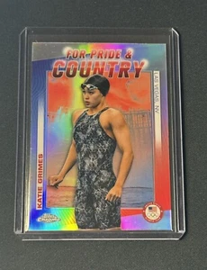 2024 Topps Chrome Olympics KATIE GRIMES For Pride & Country Refractor #PC18 - Picture 1 of 2