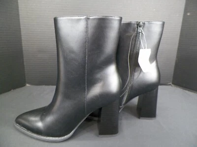 Worthington Daren Mujer 6.5M Negro Tacón Bloque Cremallera Botines Foto 1 de 4