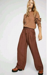 Free People Brown Linen Pants for Women 