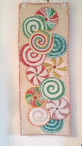 Colorful Festival Candy Theme Beaded Embroidery Table Runner Christmas holidays - Picture 1 of 12