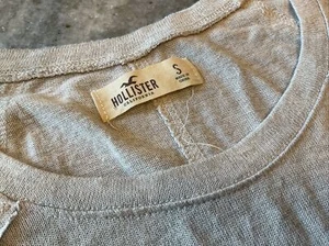 Hollister S Damen Langarm Pullover Oberteil Relaxed Fein Dünn Strick Stretch Beige - Bild 1 von 9