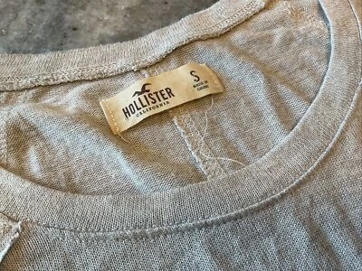 Hollister S Mujer Manga Larga Suéter Top Relajado Fino Punto Fino Elástico Beige Foto 1 de 4