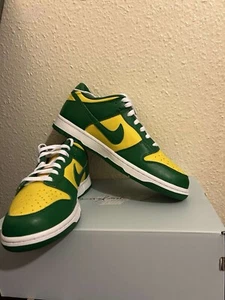 Uk 9- Nike Dunk Low SP "Brazil" Men's Shoes Pine Green-Varsity Maize CU1727-700 - Picture 1 of 5