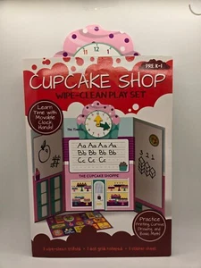 Cupcake Shop Wipe-Clean Play Set Pre K-1 Grade Educational Activity Book Clock - Picture 1 of 2