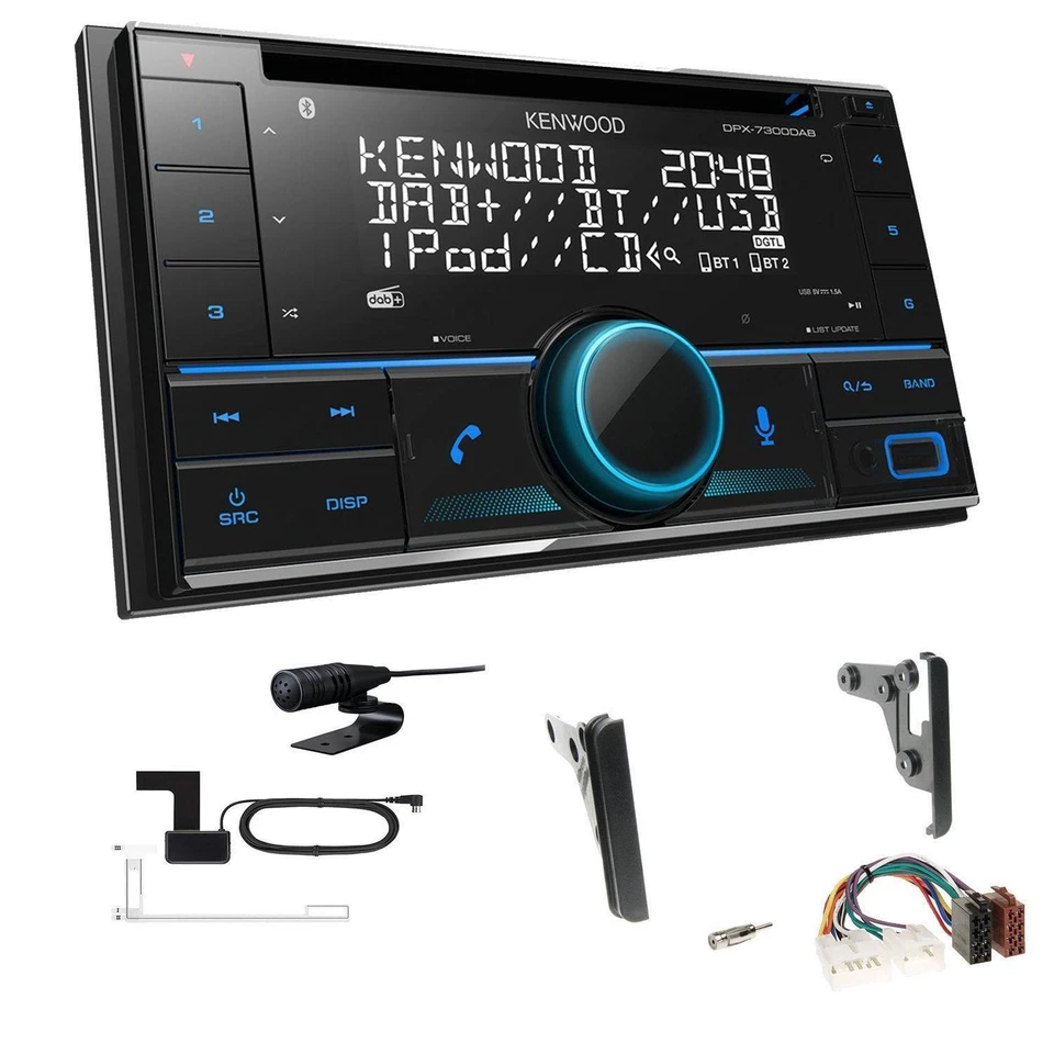 Kenwood 2-DIN Receiver Autoradio Bluetooth für Toyota RAV 4 II 2000-2006 schwarz