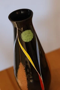 VEB Kunstglas Arnberg schwarze handbemate Vase, DDR Nostalgie - Bild 1 von 6