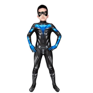 Nightwing Costume Cosplay Suit Kids Dick Grayson Titans S1 Handamde - Picture 1 of 11