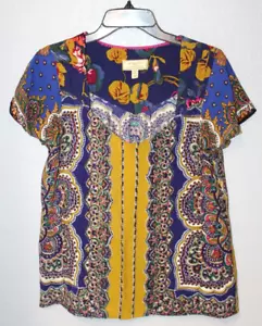 NEW Moulinette Soeurs Anthropologie Blouse Top Teresita Floral Scarf Print Sz 6 - Picture 1 of 5