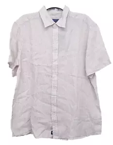 Vineyard Vines Mens Linen Short Sleeve Stripe Button Down Dress Shirt Size Large - Picture 1 of 7