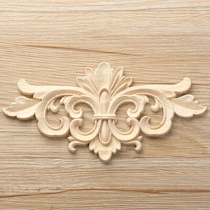 Wood Carved Corner Applique Frame Onlay Furniture Mirror Decor Unpainted #4 - Picture 1 of 3