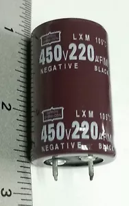 Condensador electrolítico LXM 220uF, 450V, 105C ¡Gran oferta!!! Enviado desde USA - Imagen 1 de 3