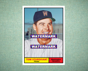 Tom Sturdivant Washington Senators 1961 Style Custom Baseball Art Card