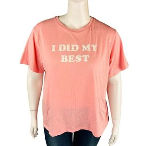 New Bando Shirt Womans Sz 2X Pink I Did My Best Short Sleeve Tee Graphic Top NWT - Picture 1 of 5
