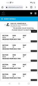  World Baseball Classic tickets USA vs Venezuela section 6 row 16 seats 5. - Picture 1 of 1