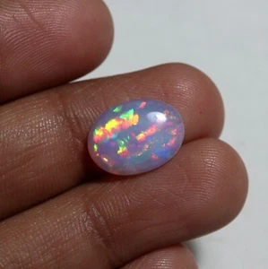 3.2 Cts 14.7x11x4. MM Natural Top Multi Fire Ethiopian Opal Oval Cabochon - Picture 1 of 10