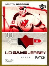 2004-05 Upper Deck Patches Logos #GJPLMB Martin Brodeur PATCH LOGOS /8  3 COLORS
