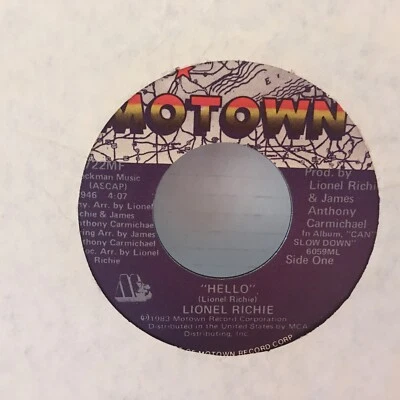 LIONEL  RICHIE      /45 single,   HELLO  /  YOU MEAN MORE TO ME - Image 1 of 2