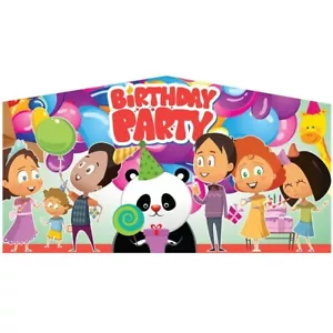 Birthday Panda Art Panel 10x5 Vinyl Banner 13ft Inflatable Modular Bounce House - Picture 1 of 2