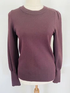 NWT H&M Size XS 6 8 Brown Stretch Knit Crew Neck Jumper Pullover - Picture 1 of 8