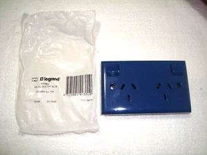 HPM Double Power Point GPO 240Vac 10A, in "gloss Blue" #777BU - Picture 1 of 5