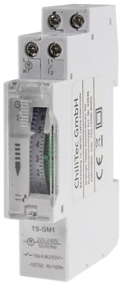 Tages Zeitschaltuhr Analog Schalttafel Einbau Hutschiene 16A 230V 3500W Batterie - Bild 1 von 4