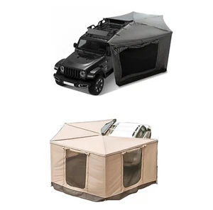 Tienda de techo tienda de techo para coche toldo toldo tienda redonda 2 tamaños caqui gris camping coche - Imagen 1 de 14