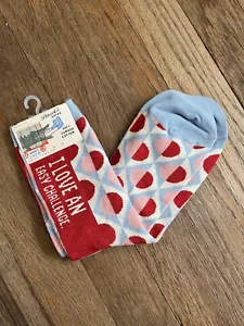Blue Q Womens Crew Sock Funny “I Love An Easy Challenge” NWT - Picture 1 of 4